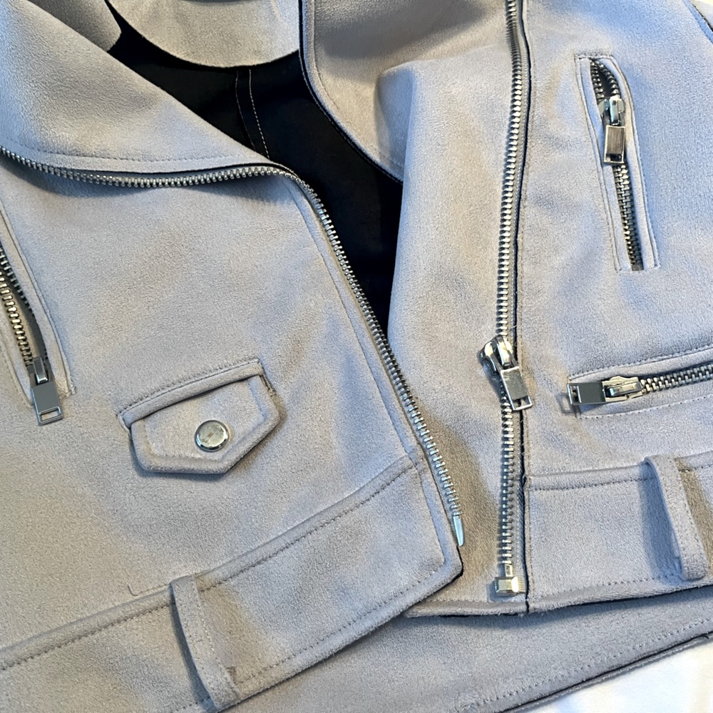 Zara faux suede biker jacket size s